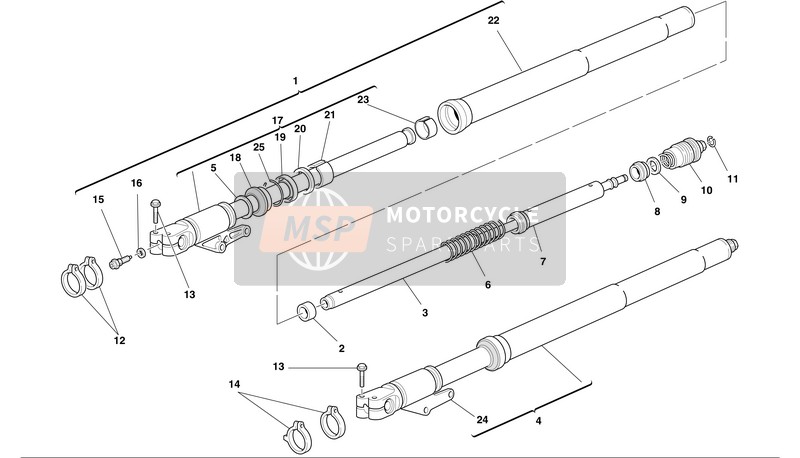 Ducati MONSTER 900 Eu 2002 Forcella anteriore per un 2002 Ducati MONSTER 900 Eu