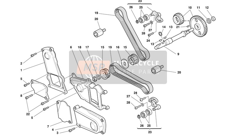 77151238C, Tornillo Tcei M8X20, Ducati, 2