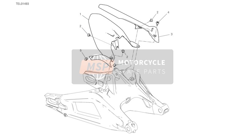 Ducati MONSTER PLUS 2021 Parafango posteriore per un 2021 Ducati MONSTER PLUS