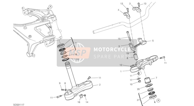 Ducati MONSTER PLUS 2021 Lenkungsbaugruppe für ein 2021 Ducati MONSTER PLUS