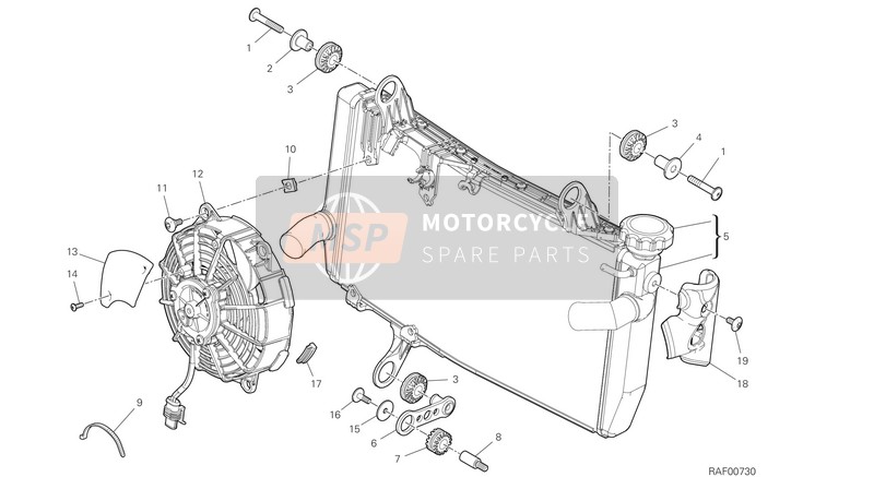 Ducati MONSTER PLUS 2021 Raffreddatore d'acqua per un 2021 Ducati MONSTER PLUS