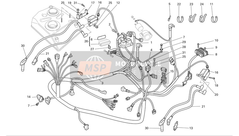 Ducati MONSTER S2R1000 Eu 2008 Système électrique pour un 2008 Ducati MONSTER S2R1000 Eu