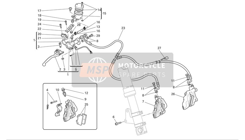 Ducati MONSTER S2R1000 Eu 2008 Freno anteriore per un 2008 Ducati MONSTER S2R1000 Eu