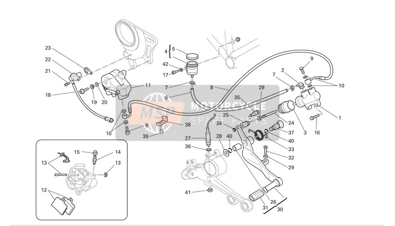 Ducati MONSTER S2R1000 Eu 2008 Bremse hinten für ein 2008 Ducati MONSTER S2R1000 Eu