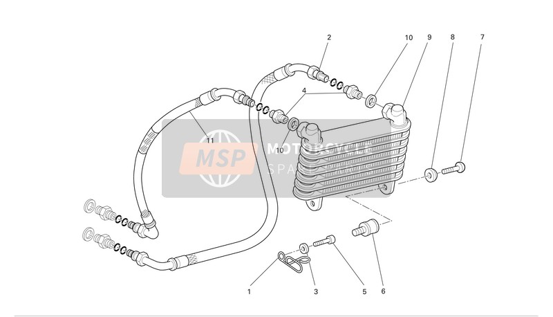 Ducati MONSTER S2R 1000 Eu 2006 Oil Cooler for a 2006 Ducati MONSTER S2R 1000 Eu