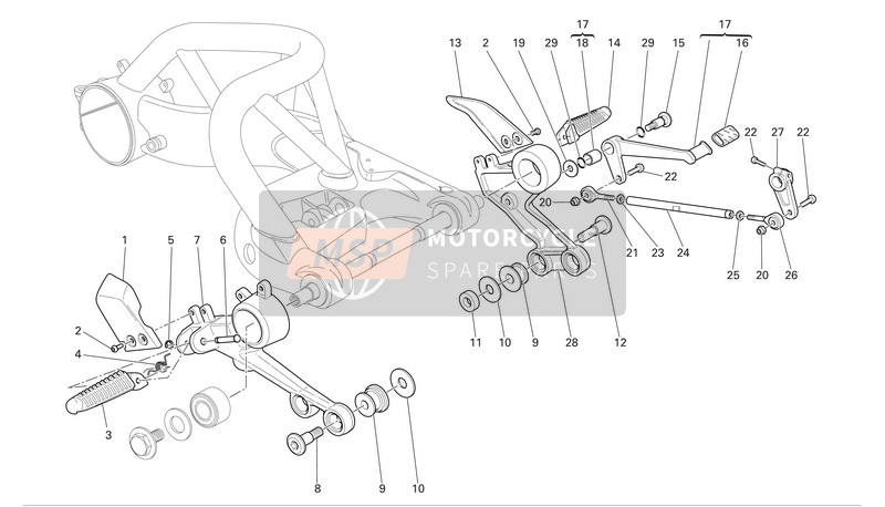 Ducati MONSTER S2R 1000 Eu 2006 Schalthebel - Fußstütze für ein 2006 Ducati MONSTER S2R 1000 Eu