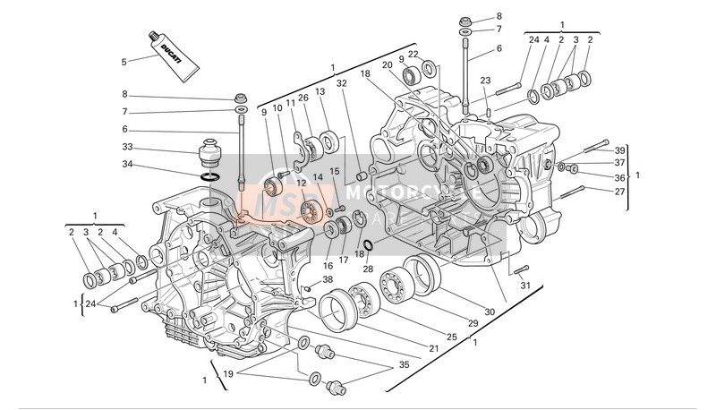 22521962A, Complete HALF-CRANKCASES Pair, Ducati, 0