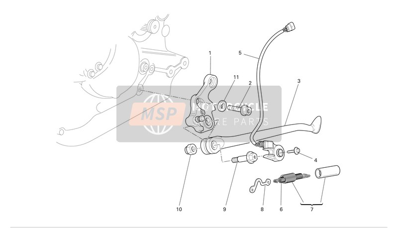 Ducati MONSTER S2R 1000 Eu 2007 Soportes para un 2007 Ducati MONSTER S2R 1000 Eu