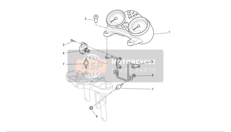 Ducati MONSTER S2R 1000 Usa 2006 Tablero de instrumentos para un 2006 Ducati MONSTER S2R 1000 Usa