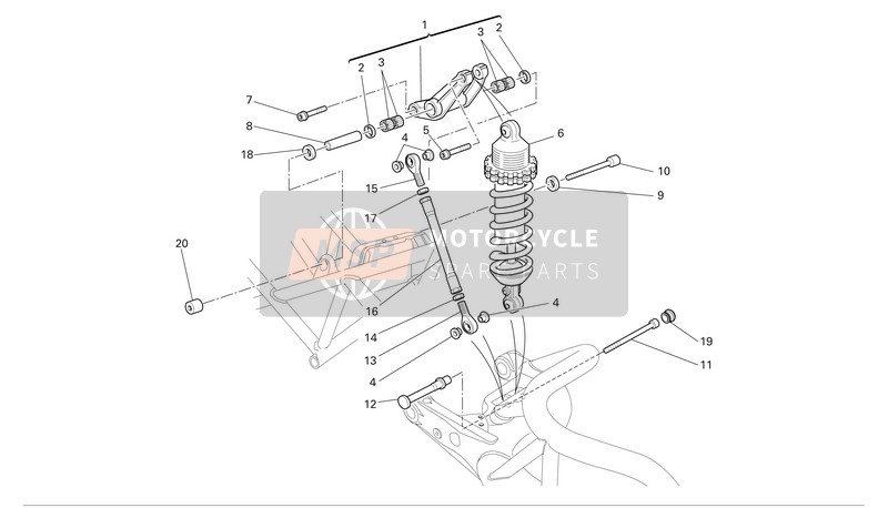 Ducati MONSTER S2R 1000 Usa 2007 Suspensión trasera para un 2007 Ducati MONSTER S2R 1000 Usa