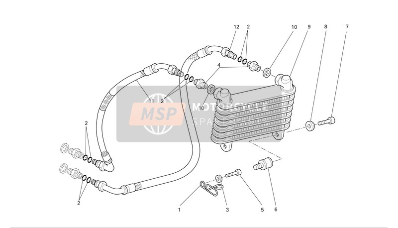 Ducati MONSTER S2R DARK Eu 2005 Oil Cooler for a 2005 Ducati MONSTER S2R DARK Eu