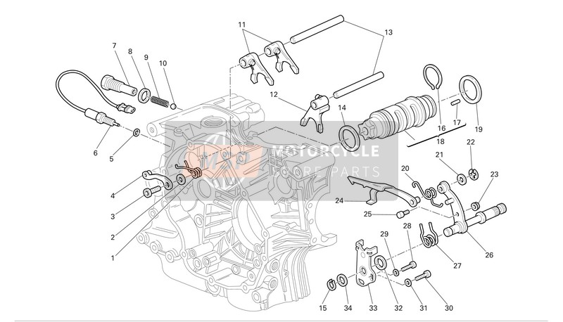 Ducati MONSTER S2R DARK Eu 2006 Controllo del cambio di marcia per un 2006 Ducati MONSTER S2R DARK Eu