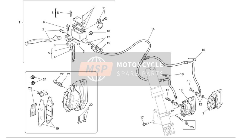 Ducati MONSTER S2R DARK Eu 2006 Voor rem voor een 2006 Ducati MONSTER S2R DARK Eu