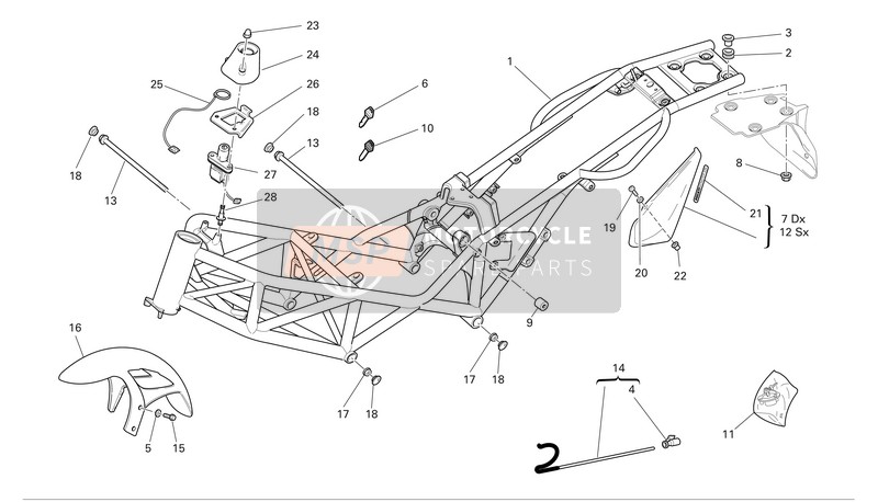 Ducati MONSTER S2R DARK Usa 2005 Frame voor een 2005 Ducati MONSTER S2R DARK Usa