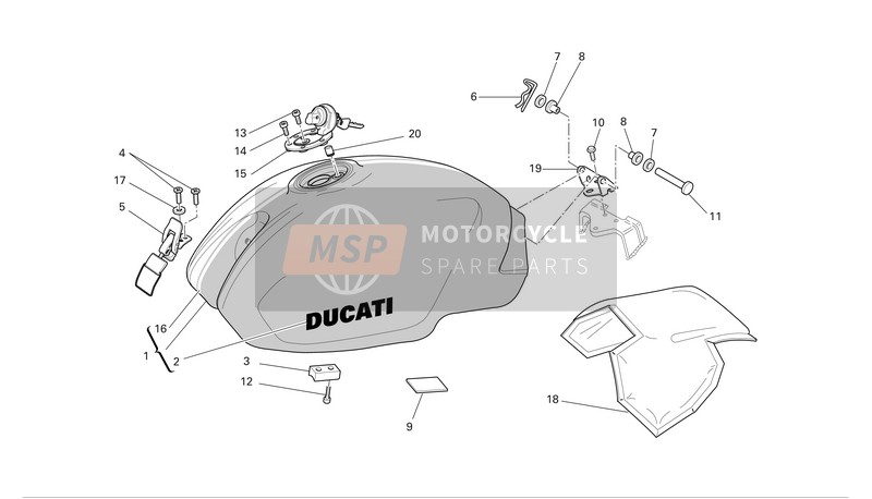 Ducati MONSTER S2R Eu 2005 Réservoir d'essence pour un 2005 Ducati MONSTER S2R Eu