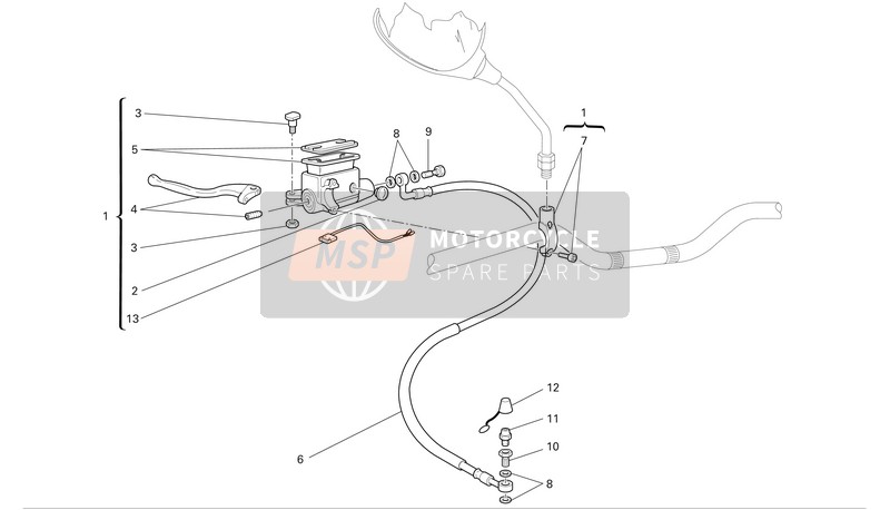 Ducati MONSTER S2R Eu 2005 Koppelingsbediening voor een 2005 Ducati MONSTER S2R Eu