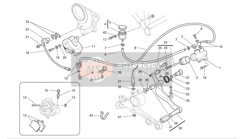 Ducati MONSTER S2R Eu 2006 Freno posteriore per un 2006 Ducati MONSTER S2R Eu