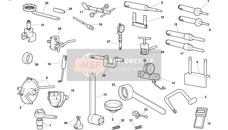 Ducati MONSTER S4 Eu 2001 Workshop Special Tools for a 2001 Ducati MONSTER S4 Eu