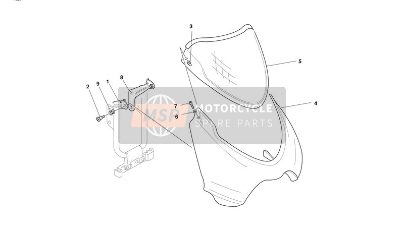 83012181A, Hoeksteun Links, Ducati, 0