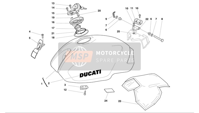 Ducati MONSTER S4 Eu 2002 Depósito de combustible para un 2002 Ducati MONSTER S4 Eu