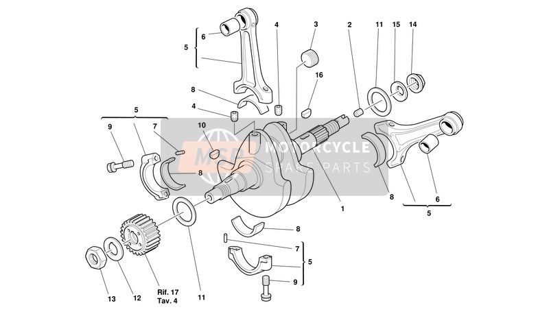 Ducati MONSTER S4 Usa 2001 Cigüeñal para un 2001 Ducati MONSTER S4 Usa