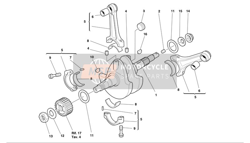 Ducati MONSTER S4 Usa 2002 Cigüeñal para un 2002 Ducati MONSTER S4 Usa