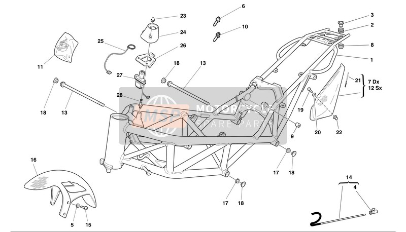 Ducati MONSTER S4 Usa 2002 Frame for a 2002 Ducati MONSTER S4 Usa