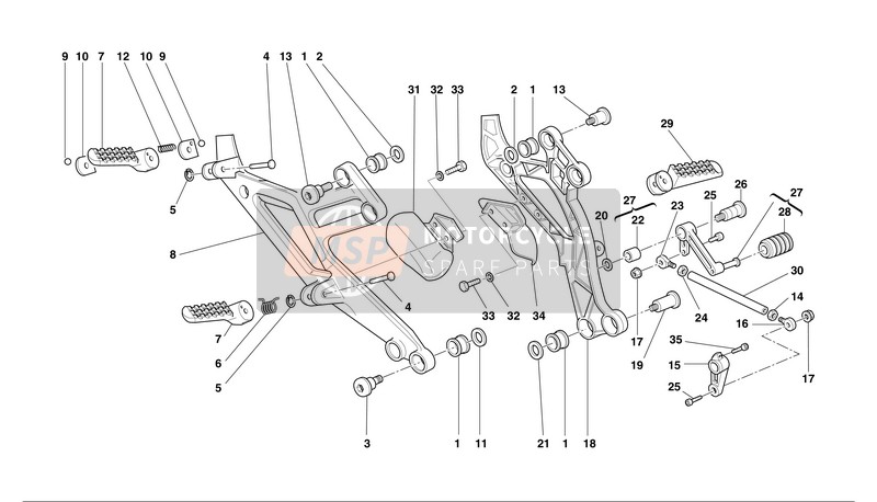 Ducati MONSTER S4 Usa 2002 Schakelpook - Voetsteun voor een 2002 Ducati MONSTER S4 Usa