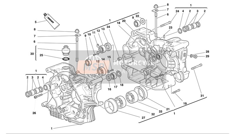 Ducati MONSTER S4 Usa 2002 Half Crankcase for a 2002 Ducati MONSTER S4 Usa