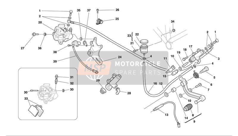 Ducati MONSTER S4 Usa 2002 Freno trasero para un 2002 Ducati MONSTER S4 Usa