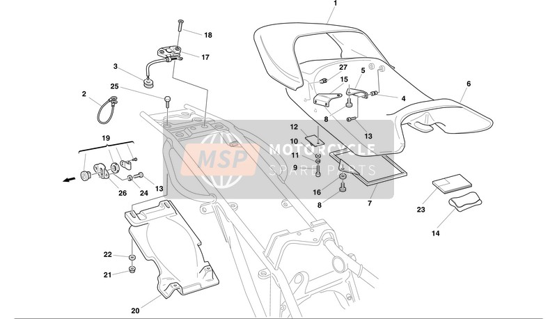 Ducati MONSTER S4 Usa 2002 Asiento para un 2002 Ducati MONSTER S4 Usa