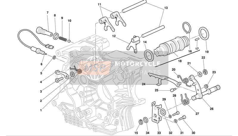 Ducati MONSTER S4R Eu 2003 Versnellings veranderen voor een 2003 Ducati MONSTER S4R Eu