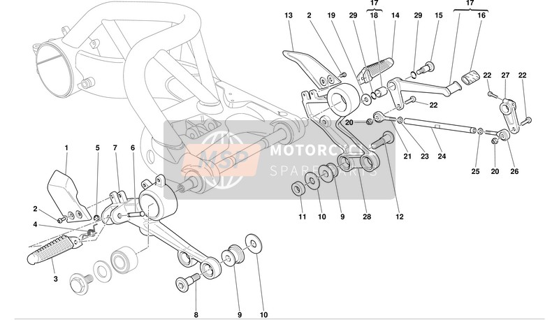 Ducati MONSTER S4R Eu 2003 Schakelpook - Voetsteun voor een 2003 Ducati MONSTER S4R Eu