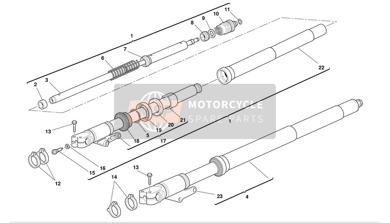 34911091F, Coulisse Droite Complete, Ducati, 0