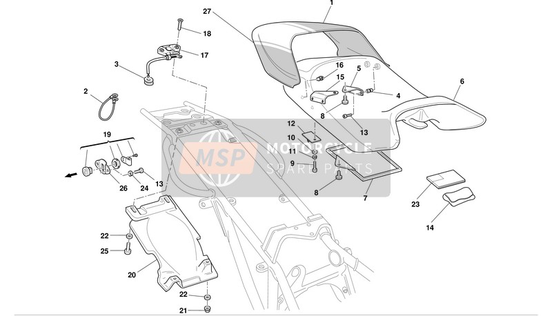 43711331A, Adhesive Strip, Wit, Ducati, 2