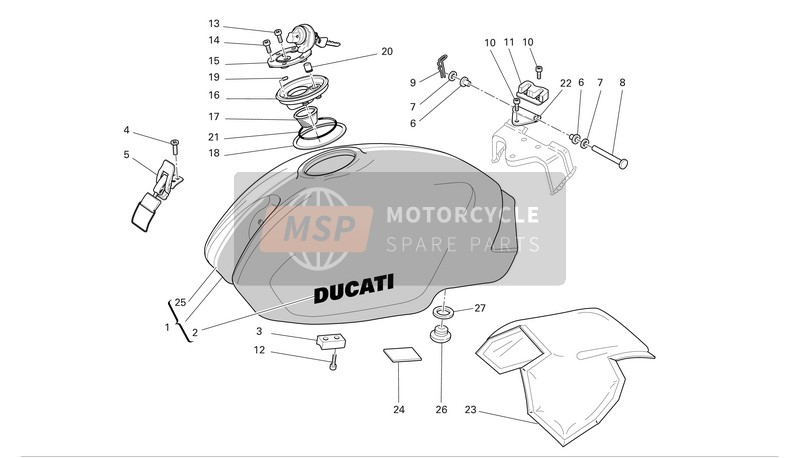 Ducati MONSTER S4R Eu 2004 Fuel Tank for a 2004 Ducati MONSTER S4R Eu