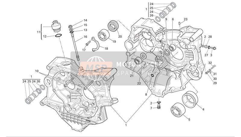 22521754B, Coppia Semicarter Completi, Ducati, 0