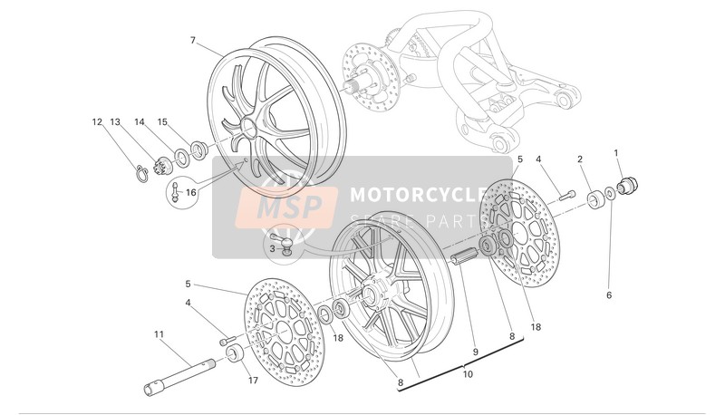 50221261AB, Wheel Rim (Rear) (Black), Ducati, 0