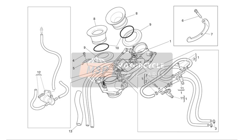 Ducati MONSTER S4R Eu 2008 Cuerpo del acelerador para un 2008 Ducati MONSTER S4R Eu