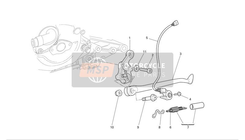 Ducati MONSTER S4R Eu 2008 Soportes para un 2008 Ducati MONSTER S4R Eu