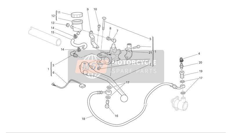 Ducati MONSTER S4R Eu 2008 Koppelingsbediening voor een 2008 Ducati MONSTER S4R Eu