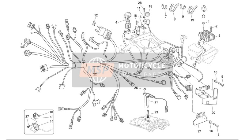 Ducati MONSTER S4R Eu 2008 Sistema eléctrico para un 2008 Ducati MONSTER S4R Eu