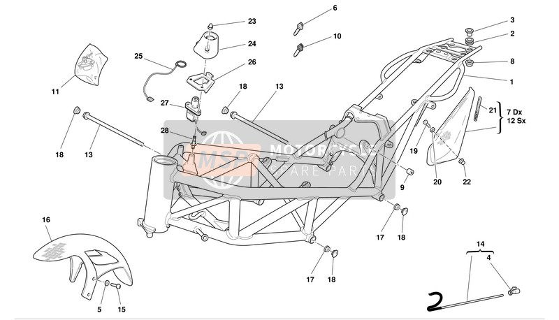 Ducati MONSTER S4R Usa 2003 Frame for a 2003 Ducati MONSTER S4R Usa