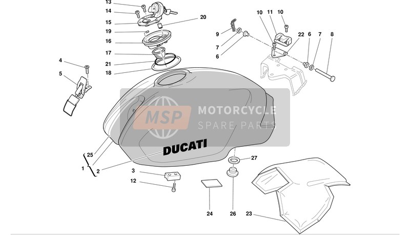 Ducati MONSTER S4R Usa 2003 Réservoir d'essence pour un 2003 Ducati MONSTER S4R Usa