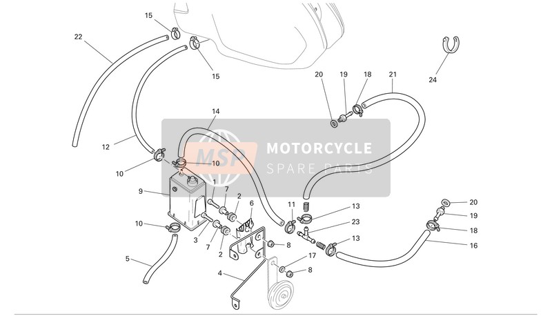 Ducati MONSTER S4R Usa 2006 Evaporative Emissions Canister for a 2006 Ducati MONSTER S4R Usa