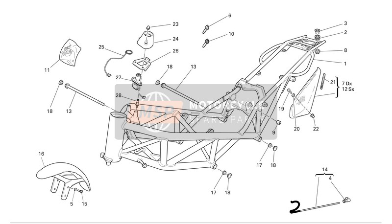 Ducati MONSTER S4R Usa 2006 Telaio per un 2006 Ducati MONSTER S4R Usa