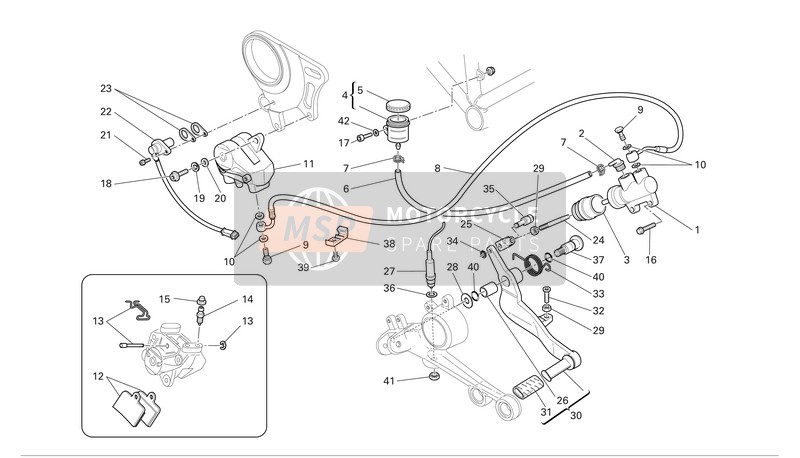 Ducati MONSTER S4R Usa 2006 Frein arriere pour un 2006 Ducati MONSTER S4R Usa