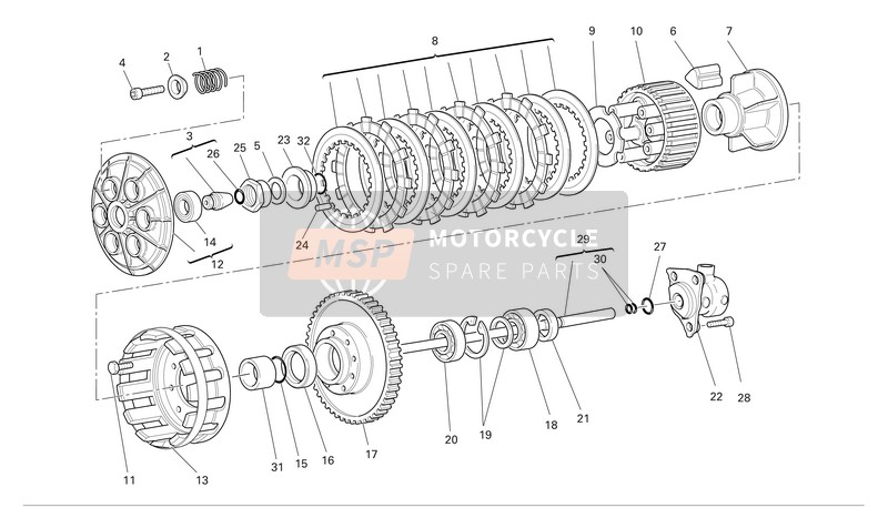 Ducati MONSTER S4R Usa 2007 Frizione per un 2007 Ducati MONSTER S4R Usa