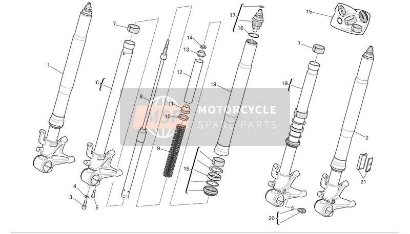 Ducati MONSTER S4R Usa 2007 Front Forks for a 2007 Ducati MONSTER S4R Usa