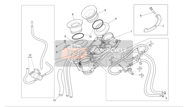 Ducati MONSTER S4R Usa 2007 Cuerpo del acelerador para un 2007 Ducati MONSTER S4R Usa